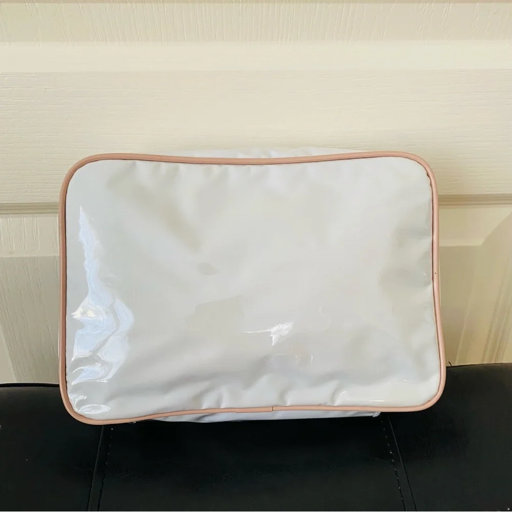 Christian Dior White Vinyl PVC Makeup Pouch Cosmetic Organizing Bag